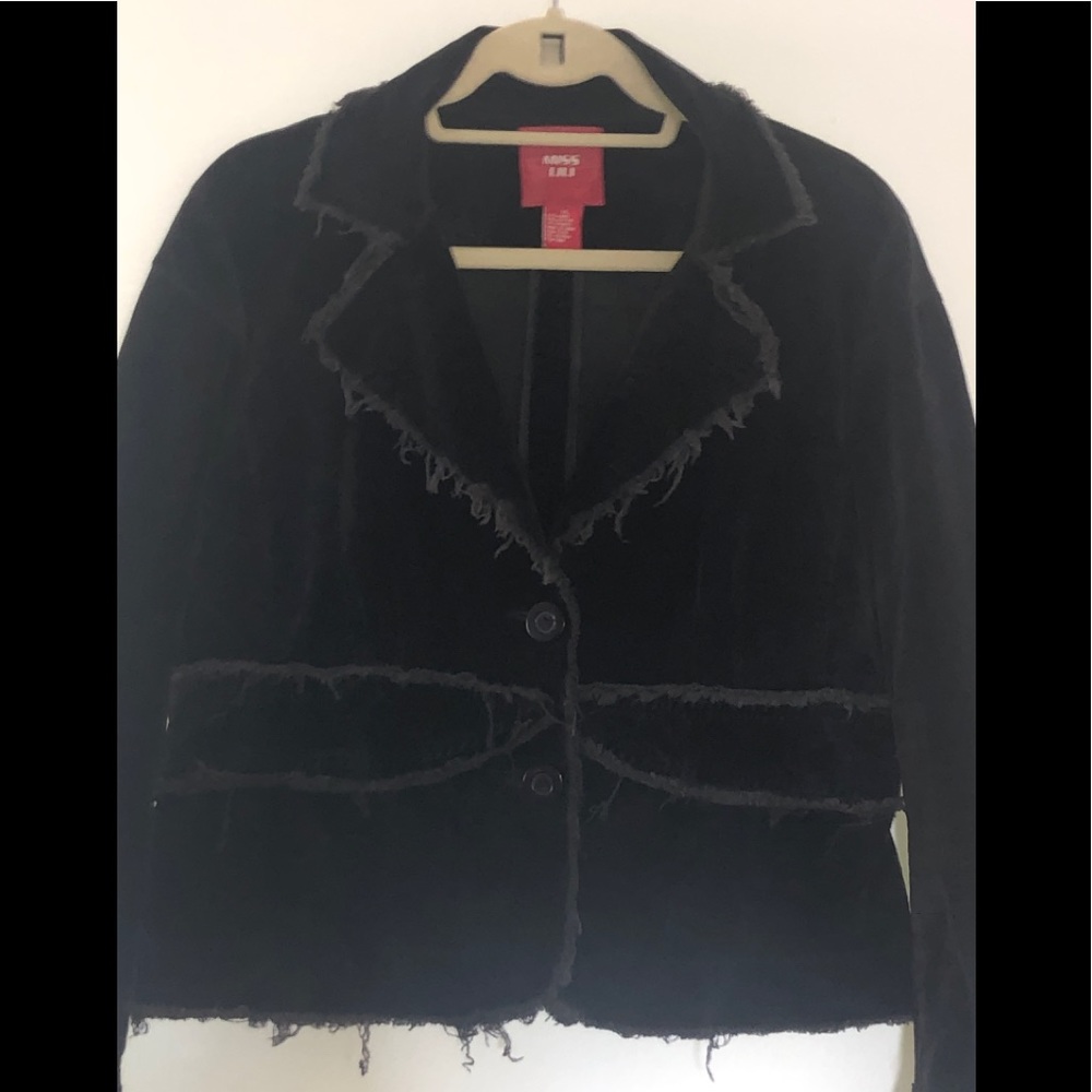 Distressed Corduroy Blazer Black XL Juniors